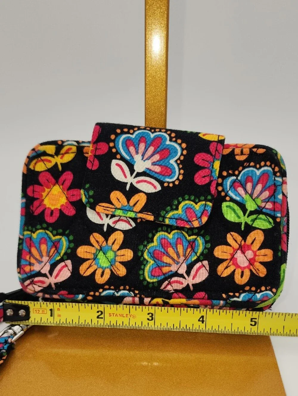 Vera Bradley Black Floral Wristlet Wallet